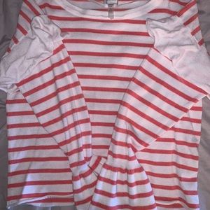 Pink and white striped sweater